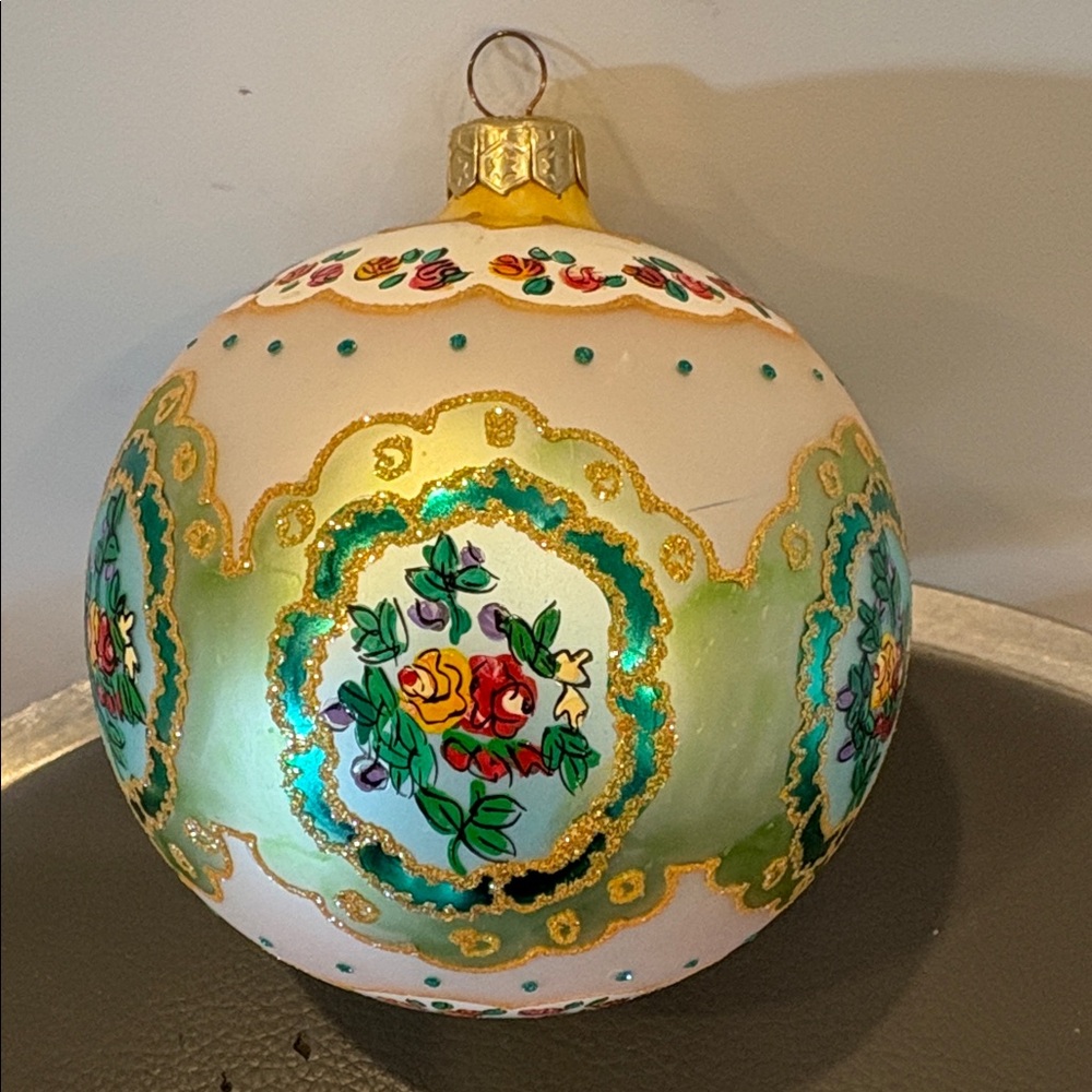 VINTAGE RARE CHRISTOPHER RADKO CHRISTMAS TREE ORNAMENT CANTERBURY GARDENS 4.25”